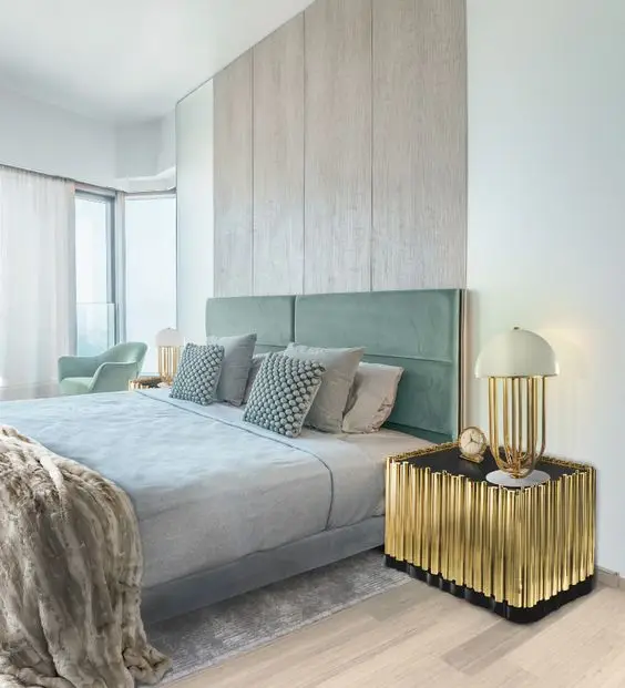 Dazzling Night Stand bedroom: Love the cool and clean vibe of basic white and light bedroom but also wants a luxurious feel