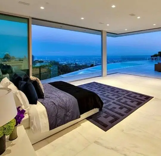 luxurious bedroom with a view
