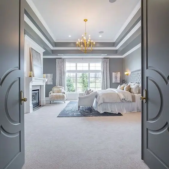 double doored luxurious bedroom
