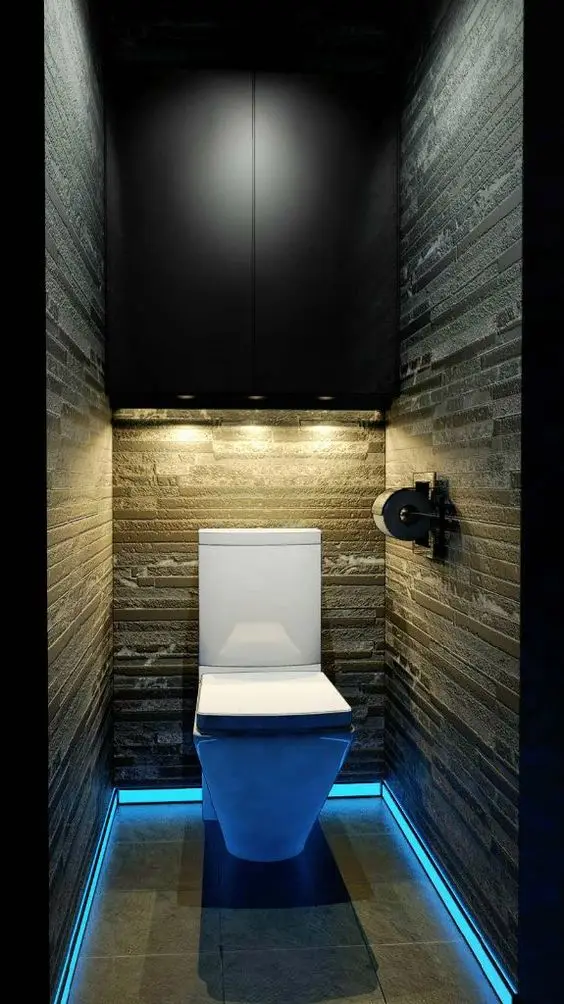 dark and dramatic powder room