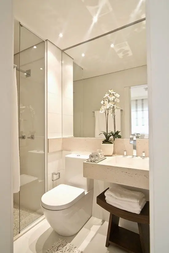 white powder room interiors