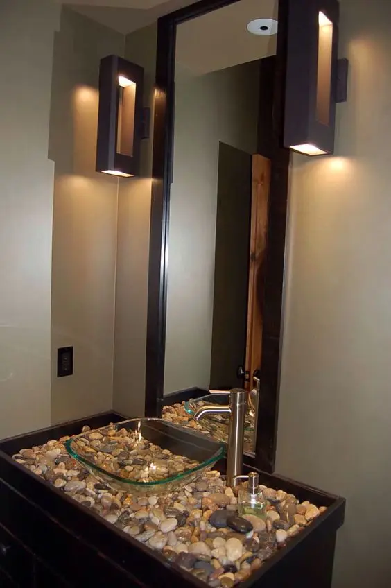 stone-topped bathroom sink