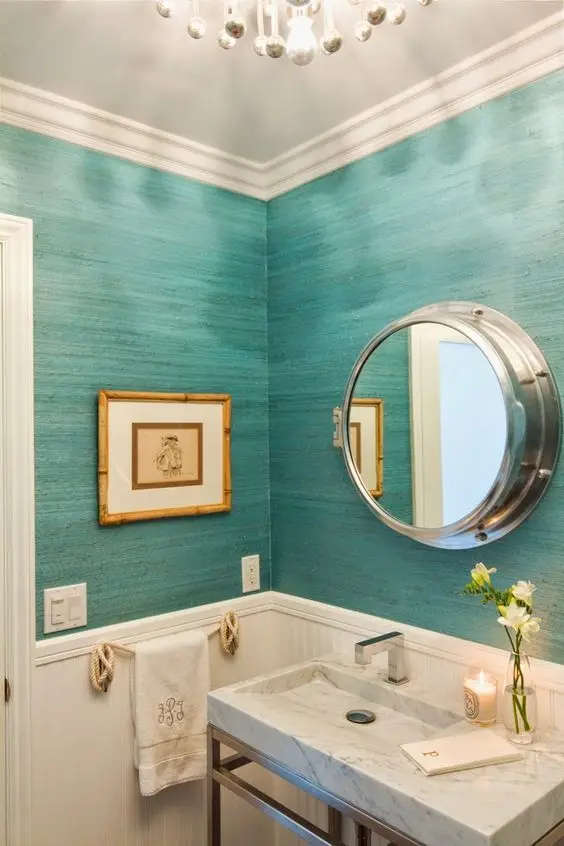 maritime themed powder room