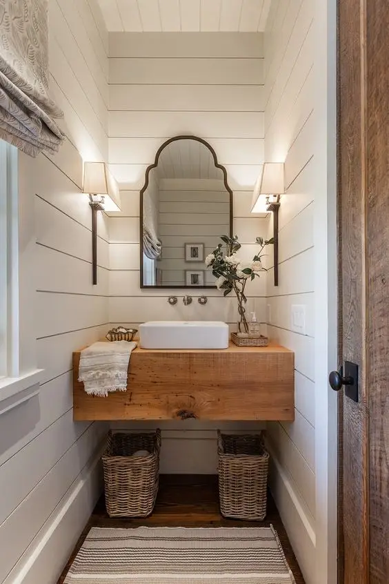 farmhouse style powder room