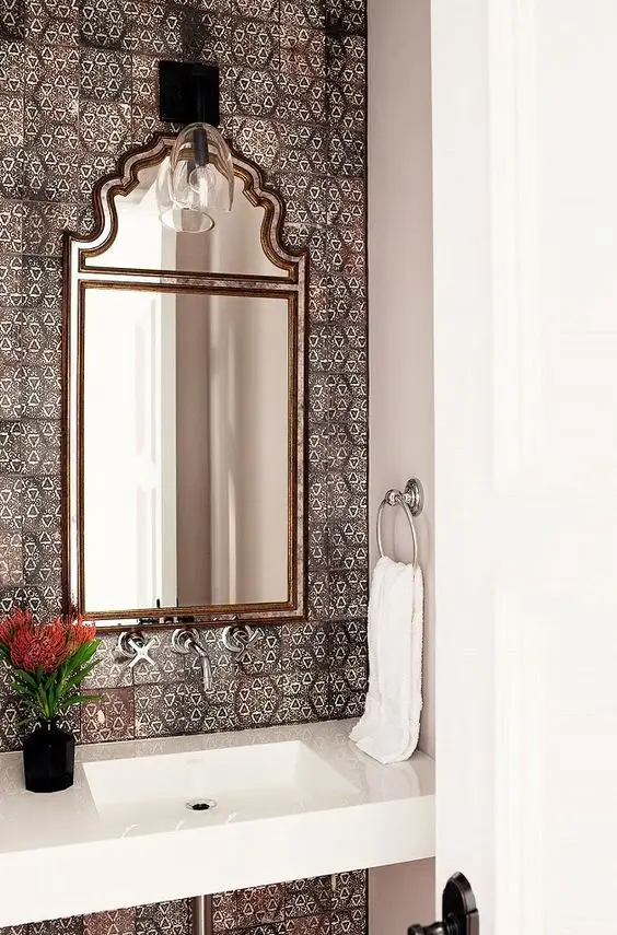 Spanish styled powder room