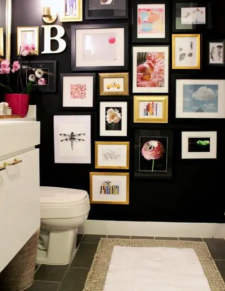 pictures in the powder room