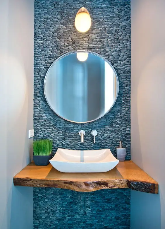 nature inspired powder room