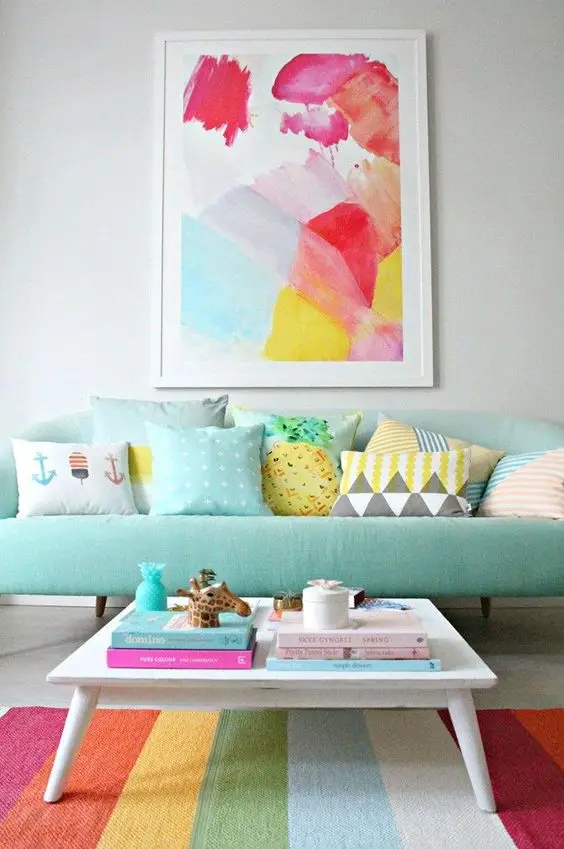 bright and colorful living room