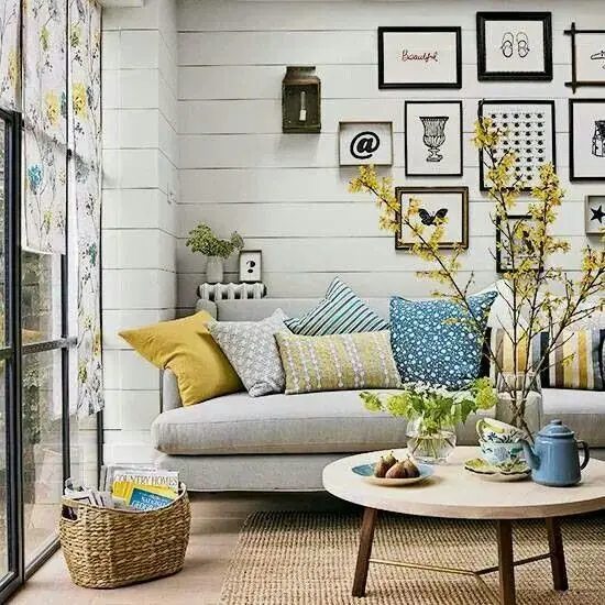bright farmhouse living room
