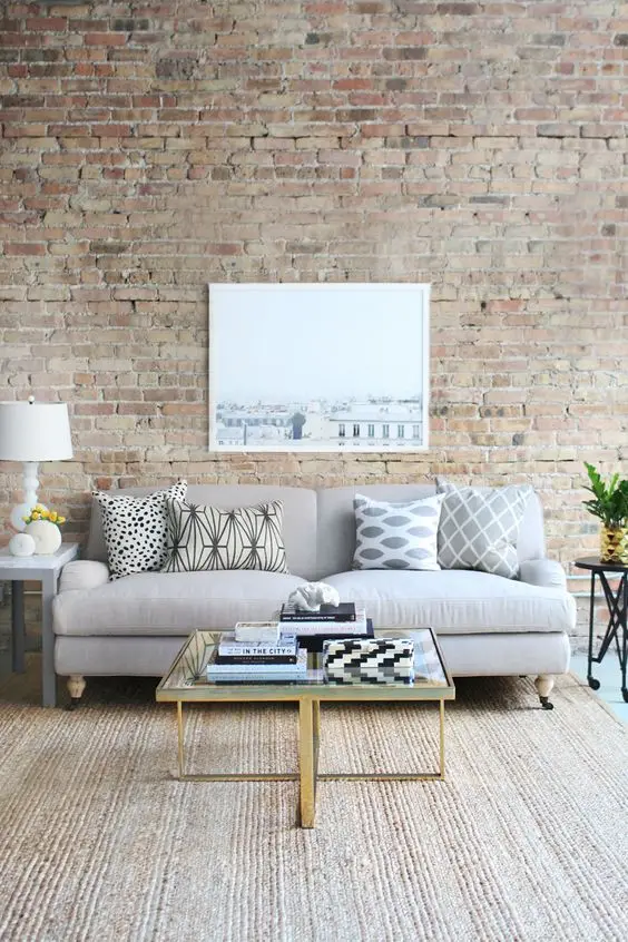 brick wall living room