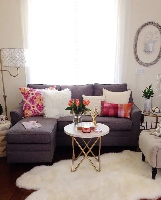 small mauve living room
