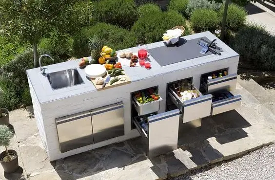 modern kitchen island for the outdoors