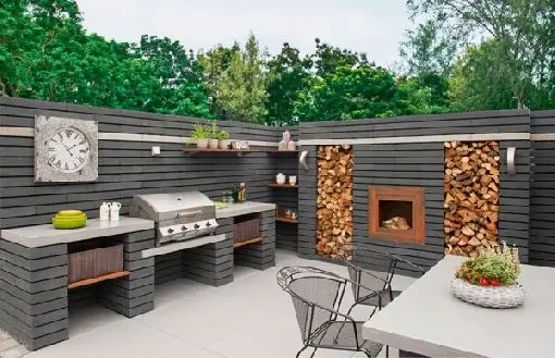 contemporary outdoor kitchen