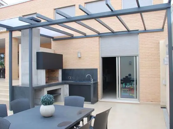 modern minimalist outdoor kitchen