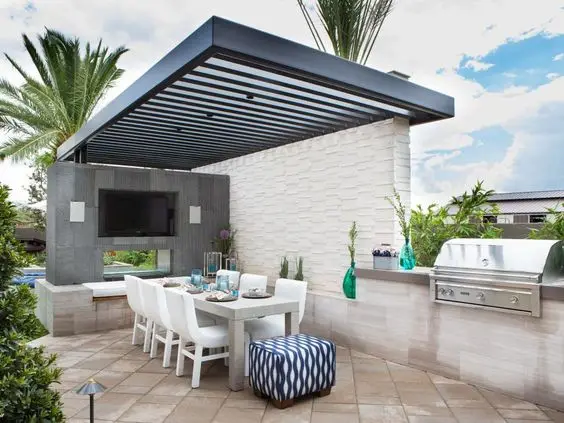 posh garden outdoor kitchen