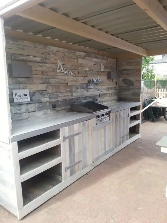 diy pallet outdoor kitchen