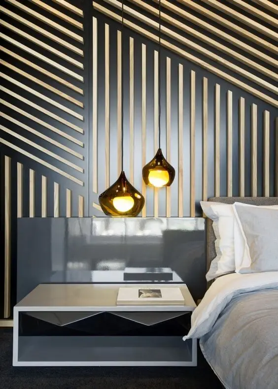 wood strips on wall
