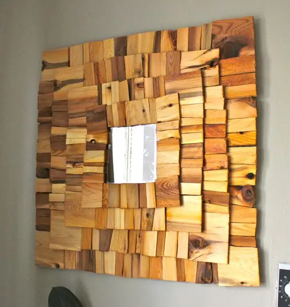 wood shingles wall accent
