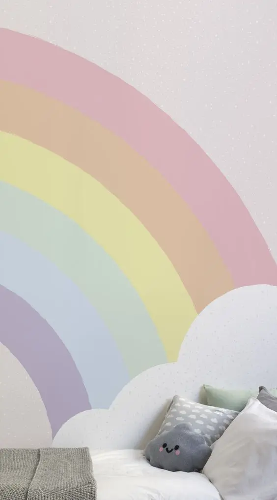 pastel wall rainbow