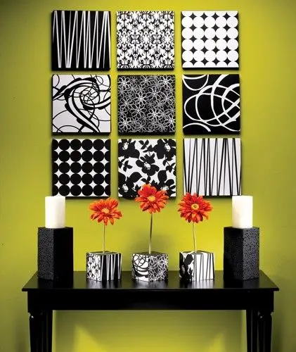black and white pattern squares