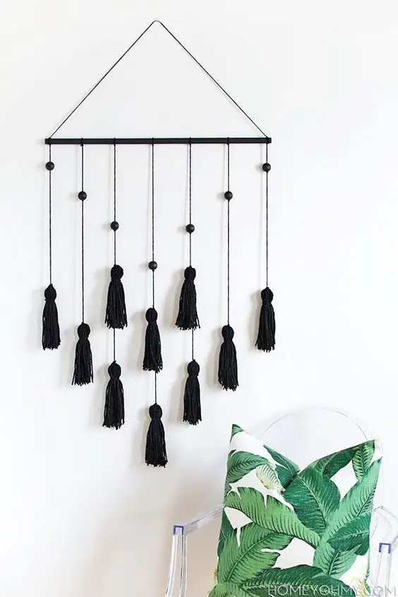 black tassel wall decor