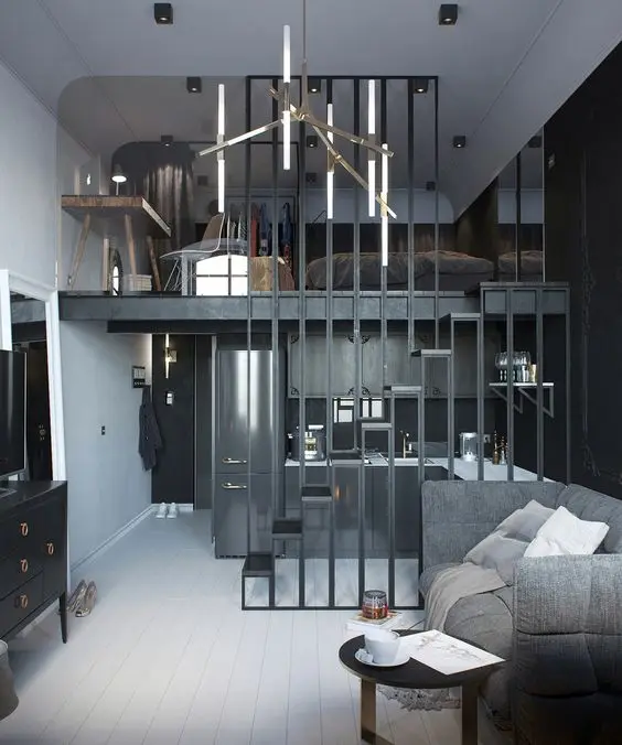 grey bachelor's apartment