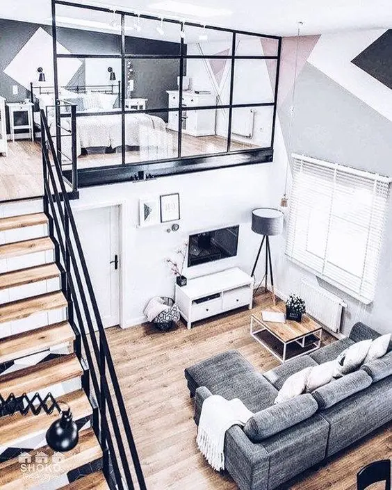 modern apartment with loft