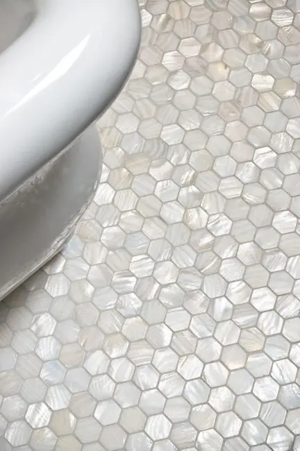 mother of pearl bathroom floor