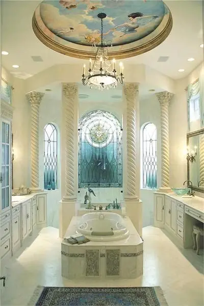 bathroom with ceiling painting