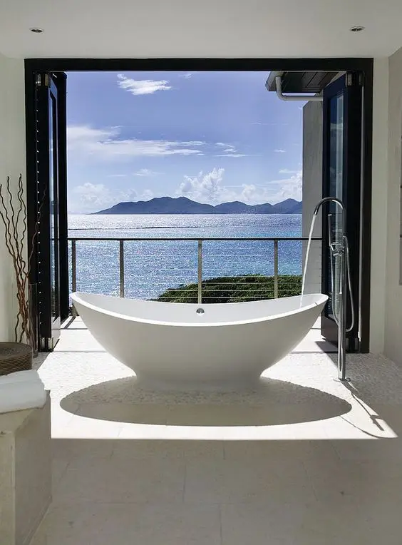 bathroom and balcony