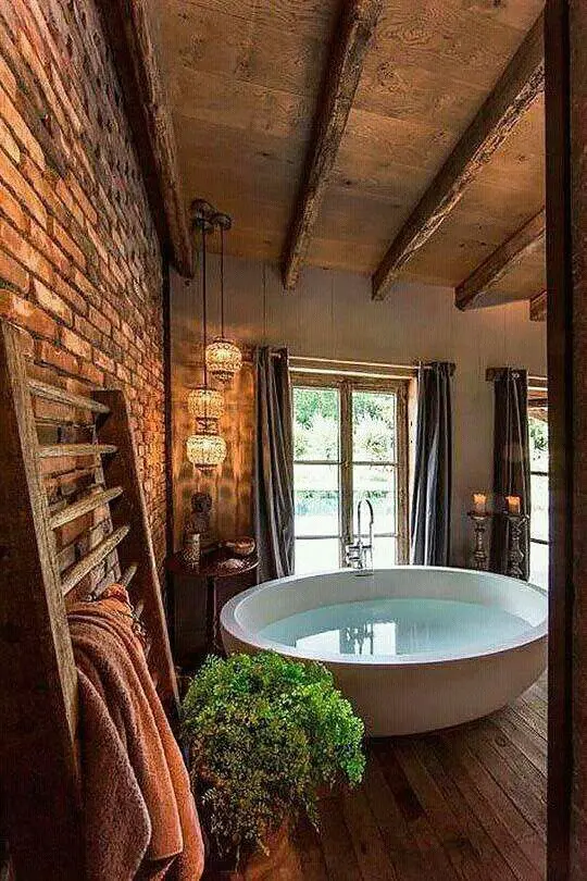 luxurious rustic bathroom
