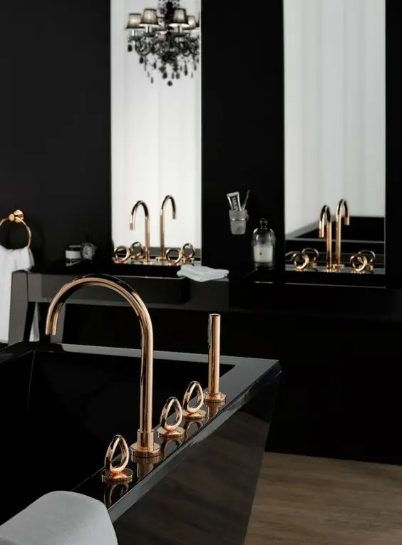 black goth bathroom