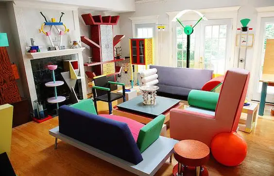 colorful maximalist living room