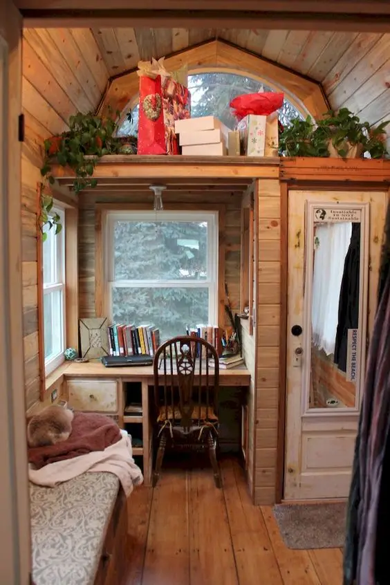 tiny office in tiny house