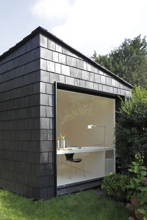 shingled backyard office