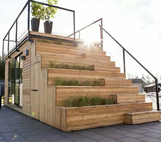 home office with a roof deck