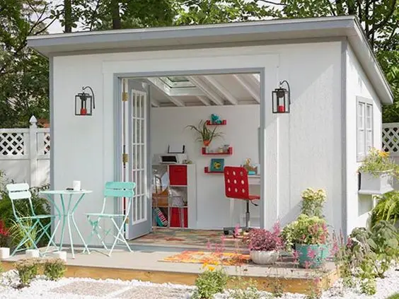 white office shed