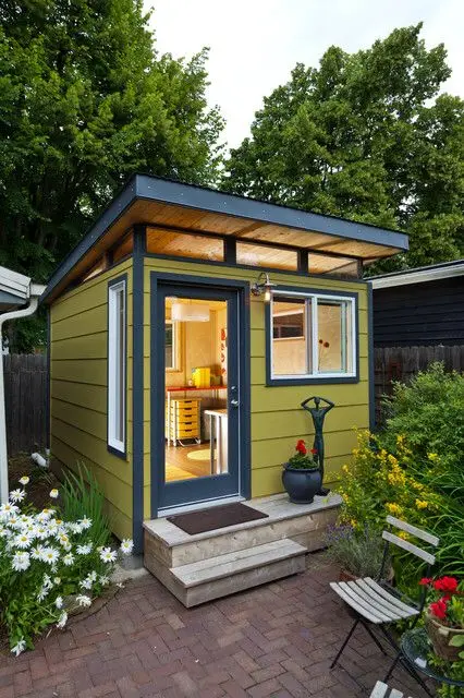 green garden shed