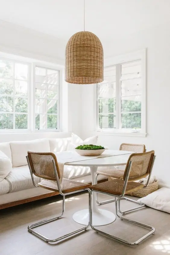white breakfast corner