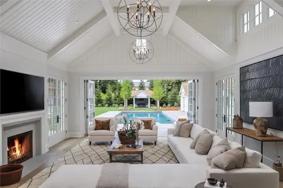 open wall family room