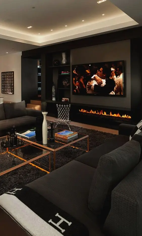 black family room