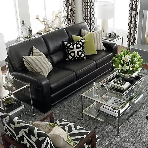 black luxurious family room