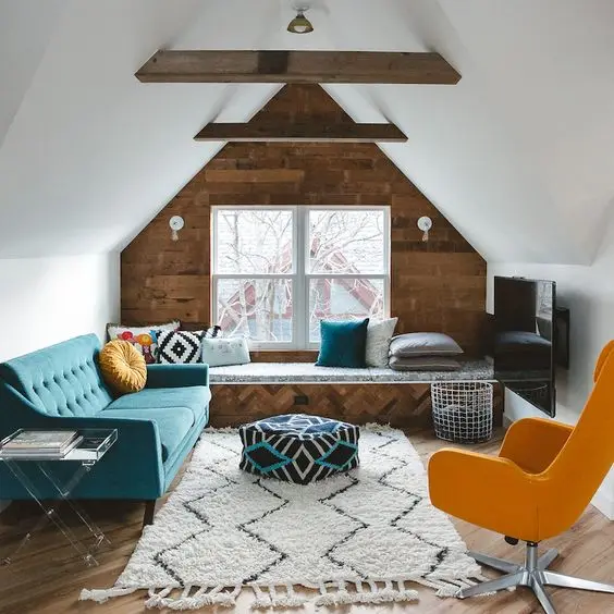 attic TV room