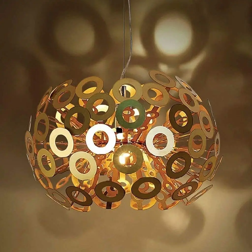 metallic ring chandelier