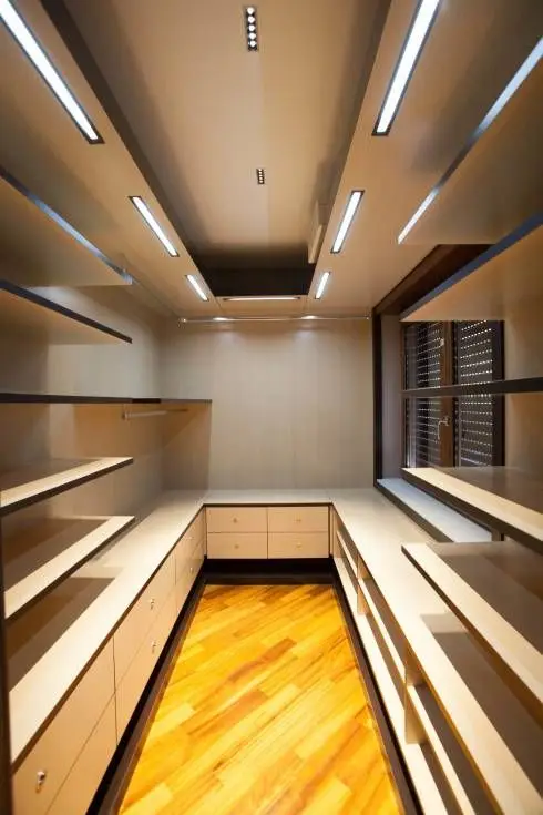 floating shelves in closet