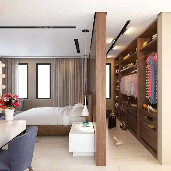 Behind the Wall bedroom closet: You don’t need to build a separate to for a walk-in closet. This behind the wall closet is