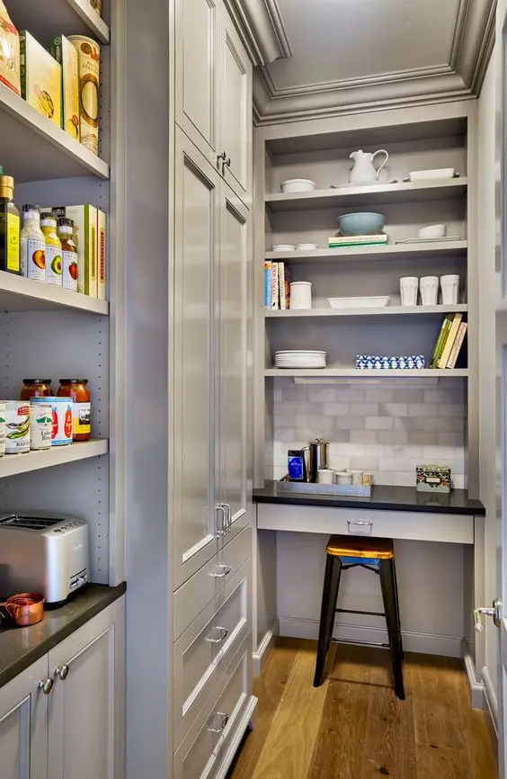 modern pantry with desk