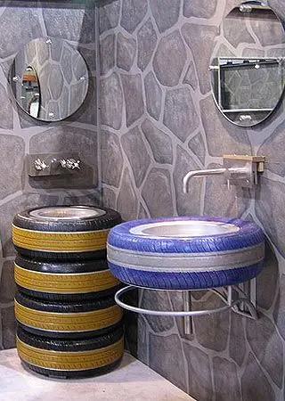 tire bathroom sink