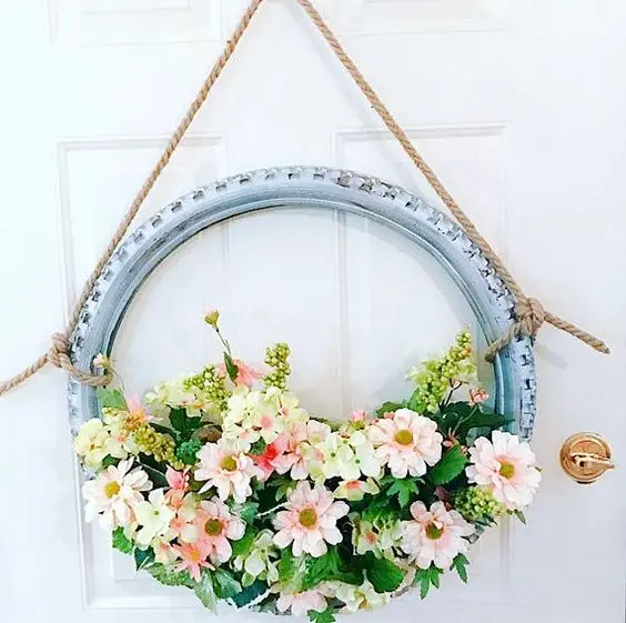old tire wreath