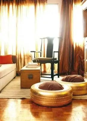 golden tire ottoman